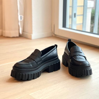 Chunky track sole loafers