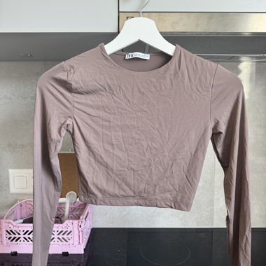 Zara Langarm Crop Top