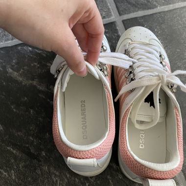 Sneakers con plateau DSQUARED2 bianco/rosa