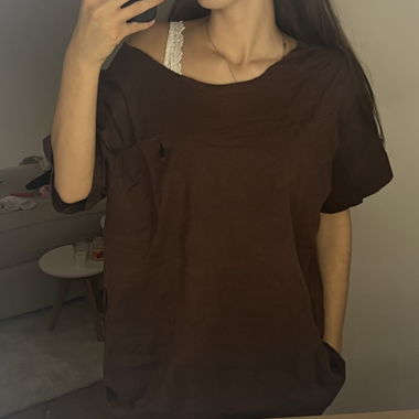t-shirt oversize marrone Marc O'Polo