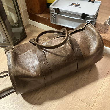Borsa da viaggio vintage in pelle marrone