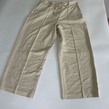 Beige wide-leg trousers