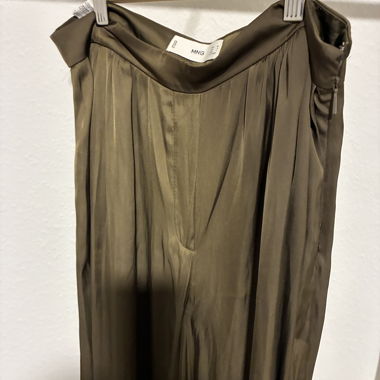 Pantaloni in raso MNG verde oliva