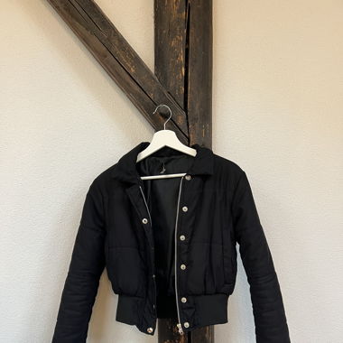 Schwarze Cropped Jacke