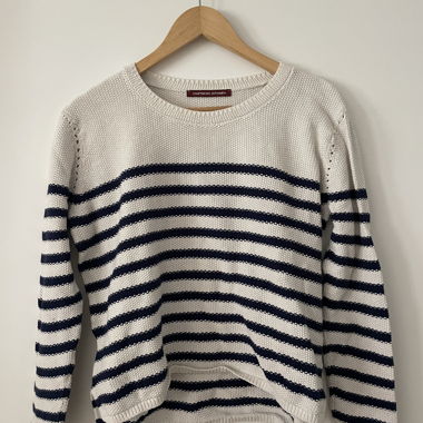 Maglione rigato in 100% cotone S