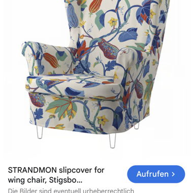 Ikea Strandmon cover Stigsbo beige -multicolour