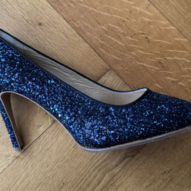 Blue Sequin Sézane Heels