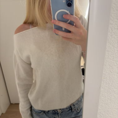 Cream Off-Shoulder Sweater