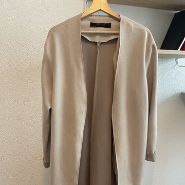 Mantel Wildleder-Optik beige