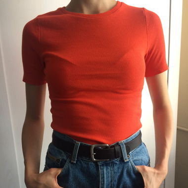 Cropped t-shirt juicy orange red S 
