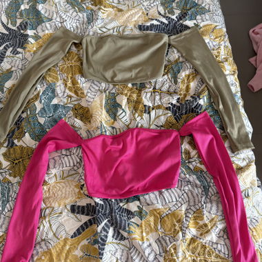 Set 2 crop top a maniche lunghe