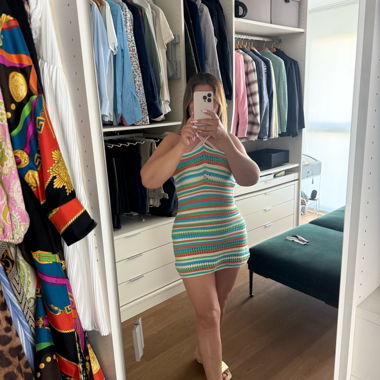 Striped Knit Mini Dress
