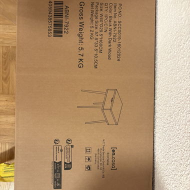 Tavolino laterale nero in legno