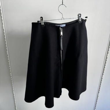 wool prada skirt black