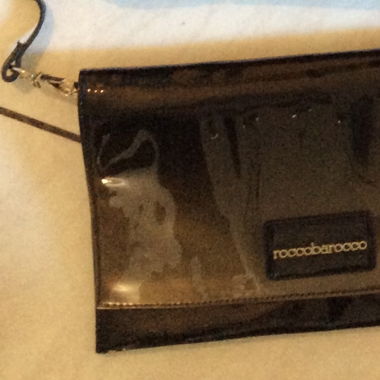 ROCCO BAROCO LACK HANDTASCHE braun-schwarz