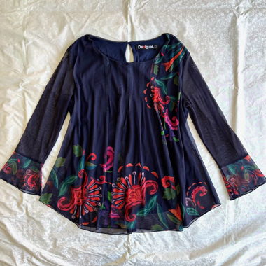 “Destined” floral mesh overlayed top