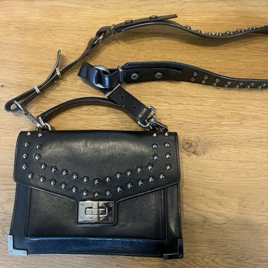 Black Stud Shoulder Bag