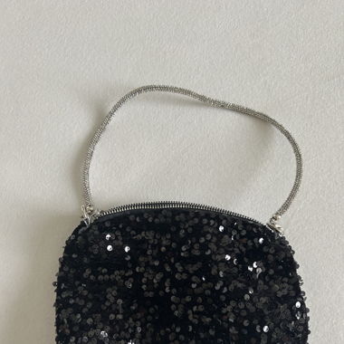 Schwarze Pailetten Shoulder Bag