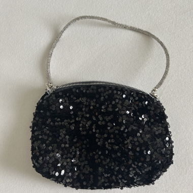 Sac à Épaule Noir à Paillettes