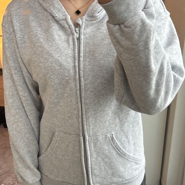Hoodie à zip gris