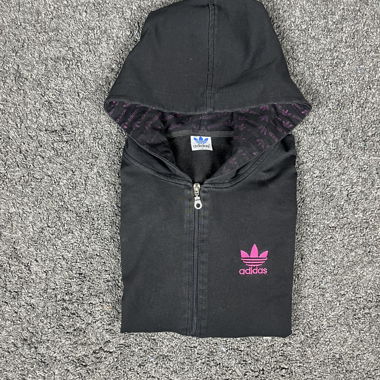 Felpa con cappuccio con zip Adidas Viola Nero XS