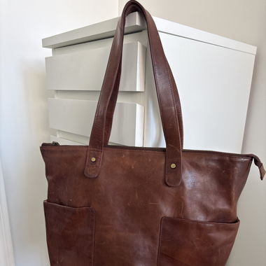 Braune Ledertasche - Shopper