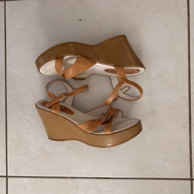 Sandales compensées Espresso tan