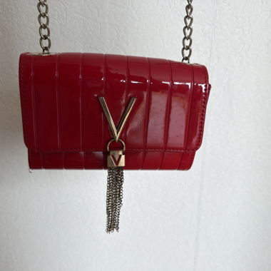 Red Patent Chain Bag
