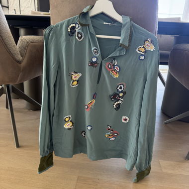 Blusa Ricamata Verde