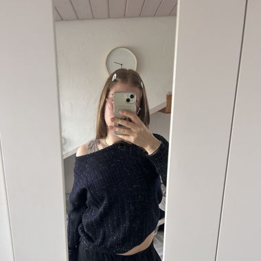 black knit with silver details