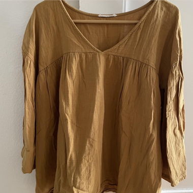 Beaumont Organic blouse en coton couleur moutarde XS