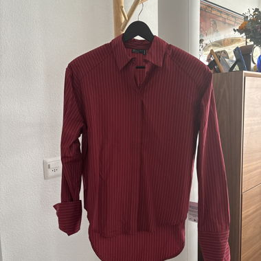 Chemise bordeaux rayee
