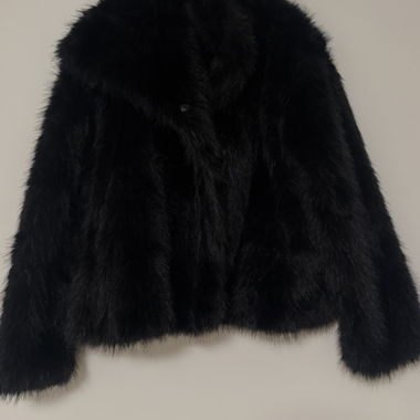 Black faux fur jacket