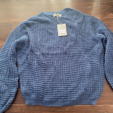 Blauer Strickpullover Grösse S