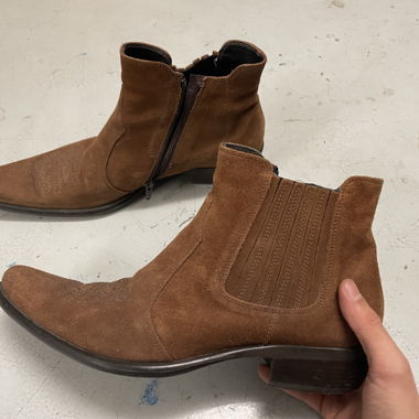 Suede cowboy boots