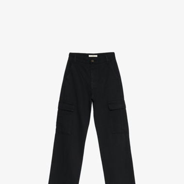 straight-fit cargohose schwarz 