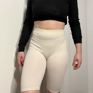creamy white bike shorts