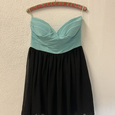 Abito bustier nero e turchese