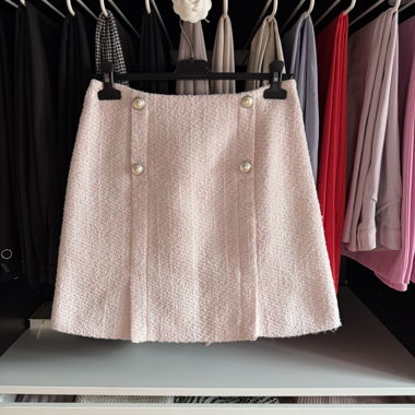 Jupe mini en tweed rose clair Claudie Pierlot