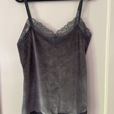 Spitzen-Tanktop grau 