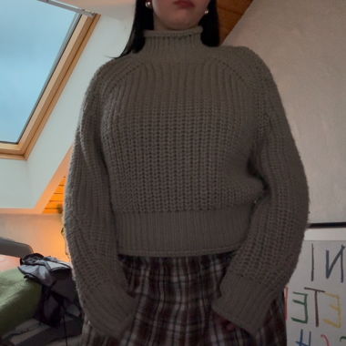knitted wool high neck