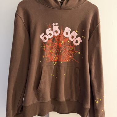 Brauner Hoodie mit Leinwand-Motiv