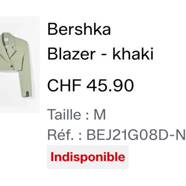 Blazer court Bershka kaki