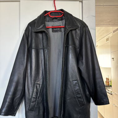 Veste en cuir noire TRAPPER