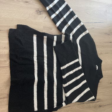 Black and white striped maternity sweater