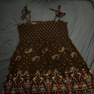 Brown patterned bandeau dress/top
