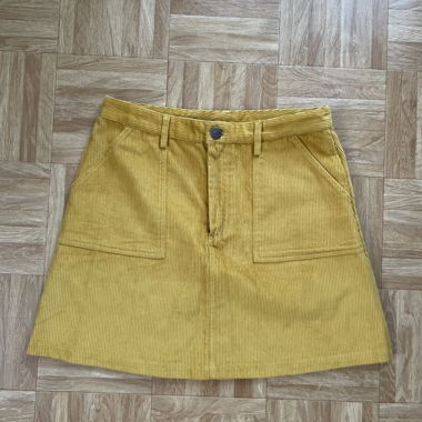 Mustard Yellow Cord Skirt