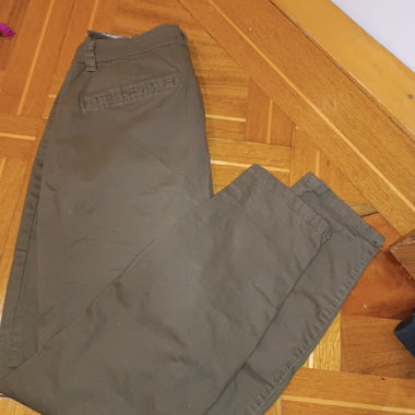 Khaki green jeans-effect legging