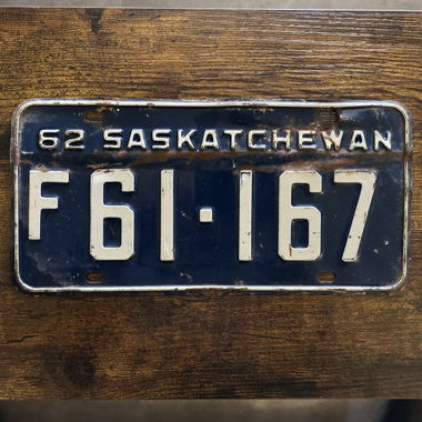 1962 Vintage Autoschild Saskatchewan F61167 Kanada