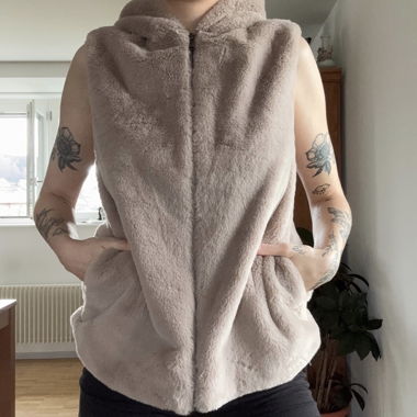 Plush Vest with Hood